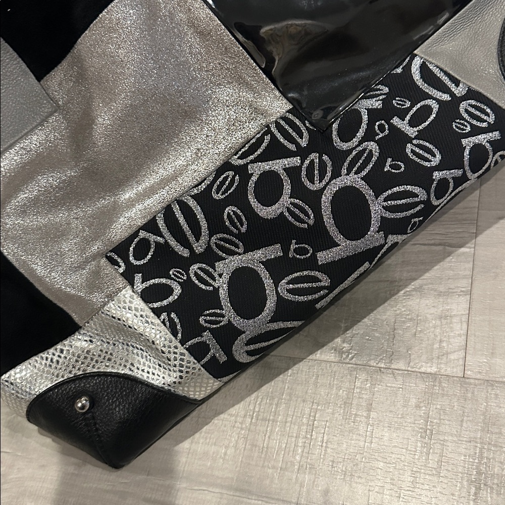 Vintage bebe Y2K Patchwork Large Tote Shoulder Bag - Picture 4 of 5